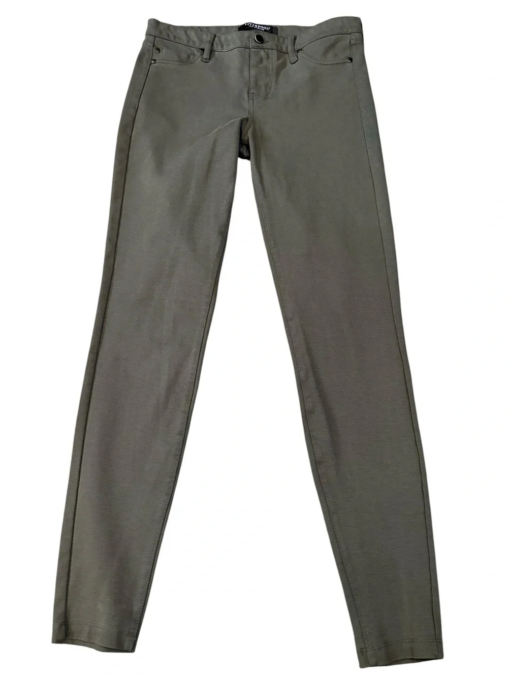 Liverpool Ponte Pants, Olive Dark Army Green Stretch Skinny, Size 6